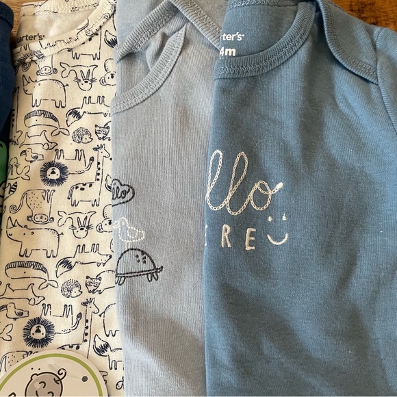 24m NWT bundle of short and one long sleeve onesies for baby boy - Picture 2 of 15